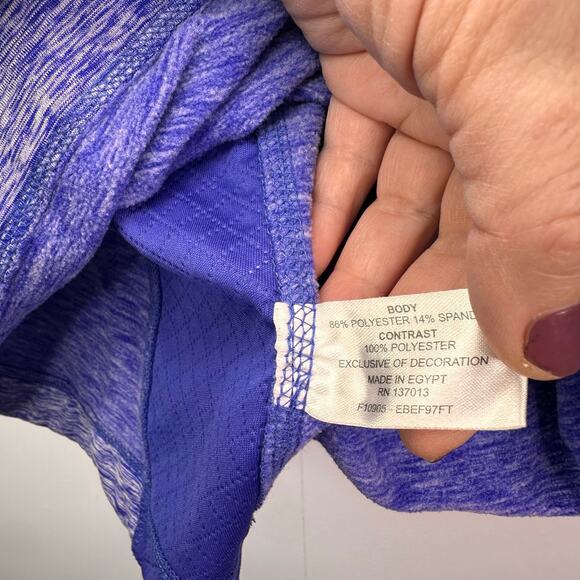 Eddie Bauer Running Sweatshirt Women medium Mock Neck 1/4 Zip Purple Pullover - Picture 5 of 7